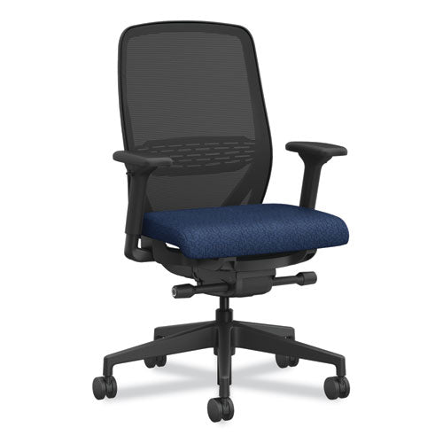 Nucleus Series Recharge Task Chair, Up To 300lb, 16.63" To 21.13" Seat Ht, Navy Seat, Black Back/base