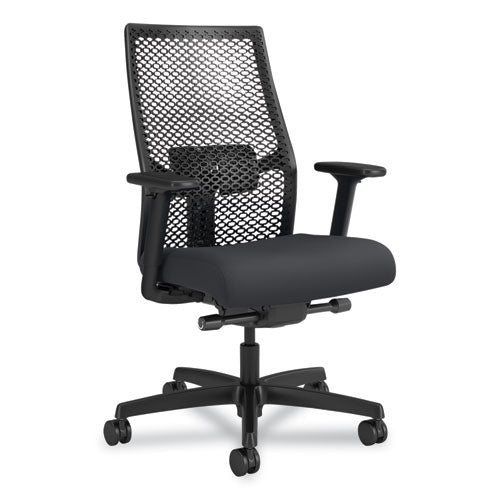 Ignition 2.0 Reactiv Mid-back Task Chair, 17.25" To 21.75" Seat Height, Basalt Vinyl Seat, Charcoal Back, Black Base