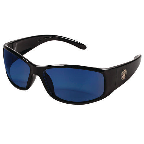 Elite Safety Glasses 3016314, Black Frame, Blue Mirror Polycarbonate Lens, 12/carton