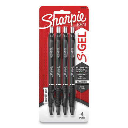 Pen,gel,retrc,fine,4pk,bk