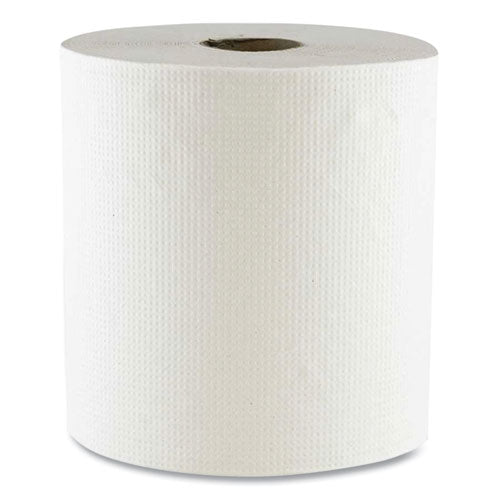 Hard Wound Towel, 1 Ply, 8" X 700 Ft, White, 6/carton