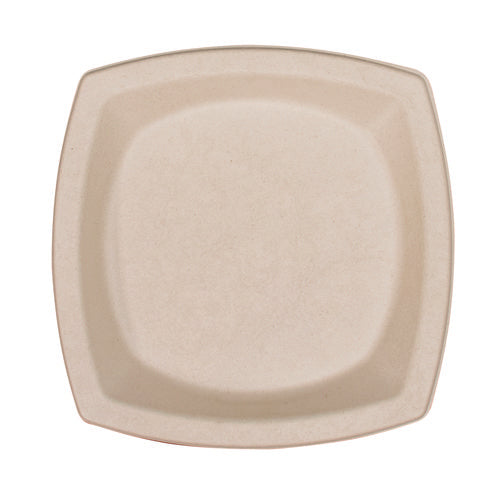 Compostable Fiber Dinnerware, Proplanet Seal, Plate, 8.25 X 8.25, Tan, 500/carton