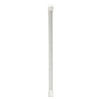 Wrapped Jumbo Paper Straws, 7.75", Paper, Black, 1,280/carton