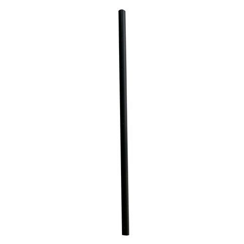 Wrapped Giant Straws, 7.75", Polypropylene, Black, 7,200/carton