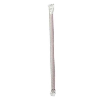 Wrapped Giant Straws, 7.75", Polypropylene, Red, 7,200/carton