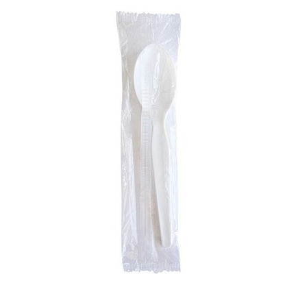 Heavyweight Wrapped Polystyrene Cutlery, Soup Spoon, White, 1,000/carton