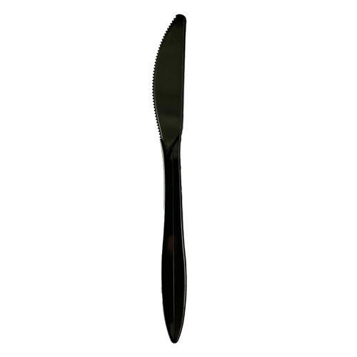 Mediumweight Polypropylene Cutlery, Knife, Black, 1,000/carton