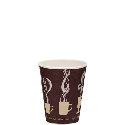 Thermoguard Insulated Paper Hot Cups, 8 Oz, Steam Print Design, 1,000/carton