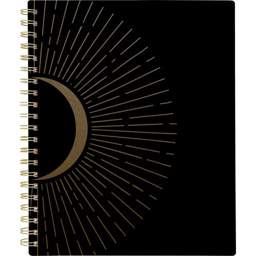 Radiate Weekly/monthly Planner, Stylized Solar-eclipse Artwork, 11 X 9.25, Black/gold Cover, 12-month (jan To Dec): 2025