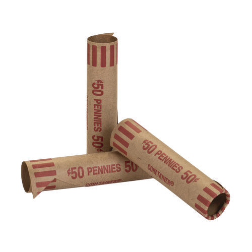 Crimped End Coin Wrappers, Pennies, $.50, 1,000 Wrappers/pack