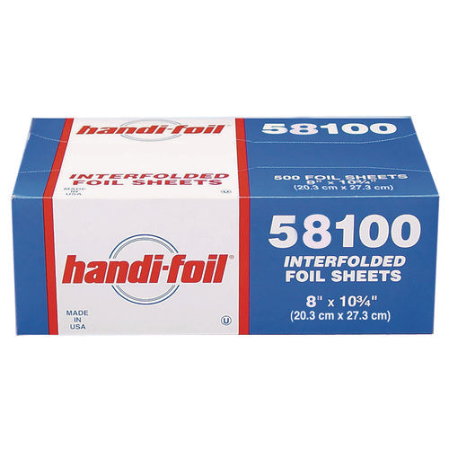 Interfolded Foil Sheets, 55 Gauge, 8 X 10.75, 500 Sheets/box, 6 Boxes/carton