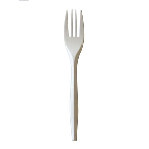 Mediumweight Polypropylene Cutlery, Fork, White, 1,000/carton