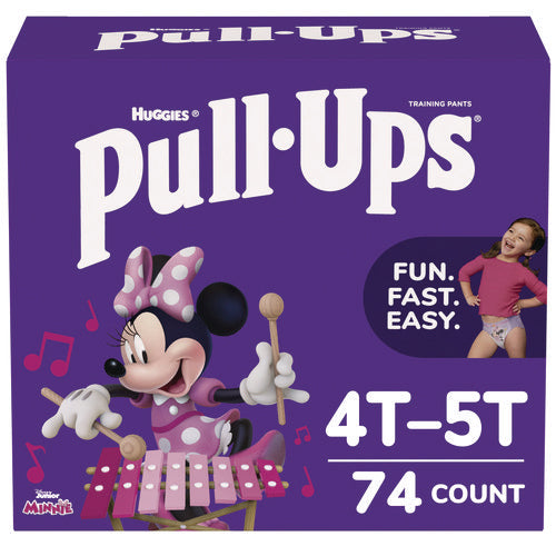 Pull Ups Learning Designs Potty Training Pants For Girls, Size 6, 4t-5t, 38 Lbs To 50 Lbs, 74/carton