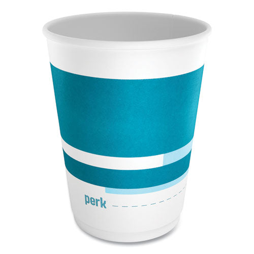 Insulated Paper Hot Cups, 12 Oz, White/blue, 40/pack