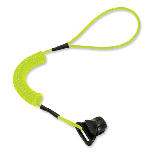 Squids 3158 Coiled Lanyard With Clamp, 2 Lb Max Working Capacity, 12" To 48" Long, Lime