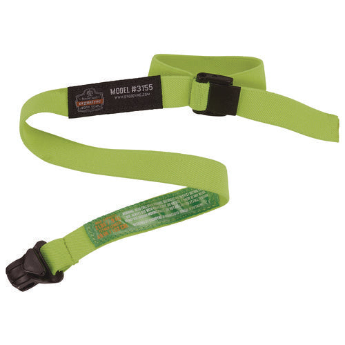 Squids 3155 Elastic Lanyard With Clamp, 2 Lb Max Working Capacity, 18"-48" Long, Lime, 10/pack