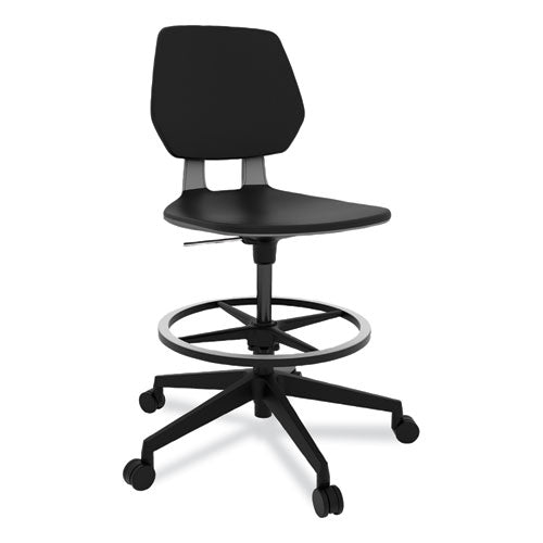 Commute Extended Height Task Chair, Supports Up To 275 Lb, 22.25" To 32.25" Seat Height, Black Seat, Black Back, Black Base