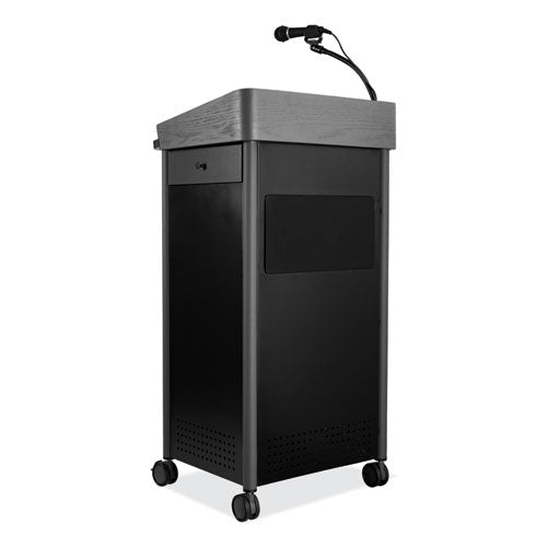 Greystone Lectern With Sound, 23.5 X 19.25 X 45.5, Charcoal Gray