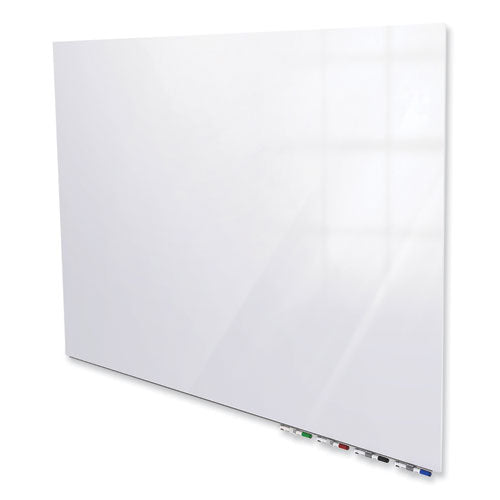 Aria Low-profile Frameless Magnetic Glassboard, 96" X 48", White Surface