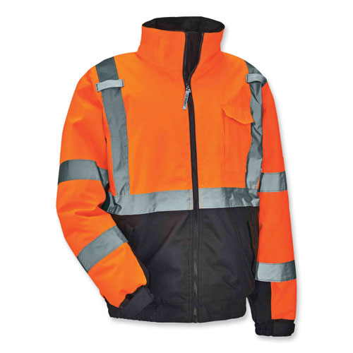 Glowear 8377 Class 3 Hi-vis Quilted Bomber Jacket, Orange, 4x-large