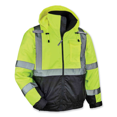 Glowear 8377 Class 3 Hi-vis Quilted Bomber Jacket, Lime, 4x-large