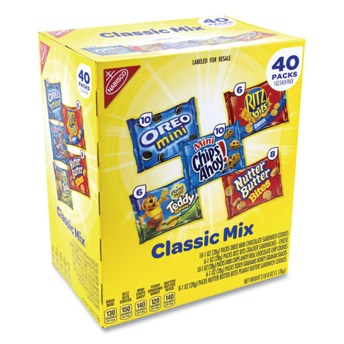 Cookie And Cracker Classic Mix, Assorted Flavors, 1 Oz Pack, 40 Packs/box