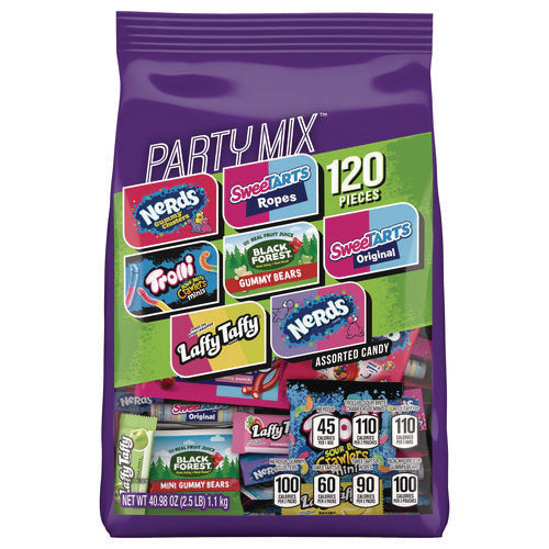 Party Mix Stand Up Bag, Assorted Fruity, 40.98 Oz Bag, 120 Pieces