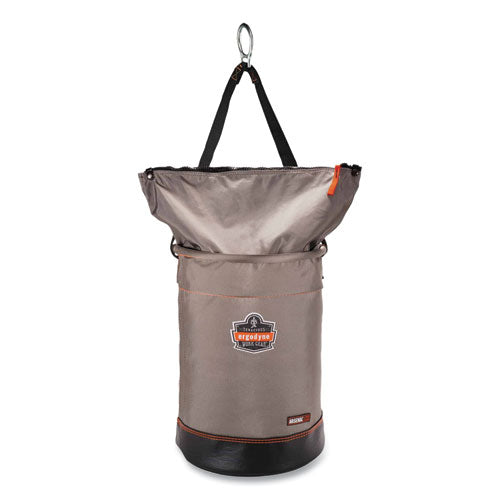 Arsenal 5973 Hoist Bucket Tool Bag With D-rings And Zipper Top, 12.5 X 12.5 X 17, Gray