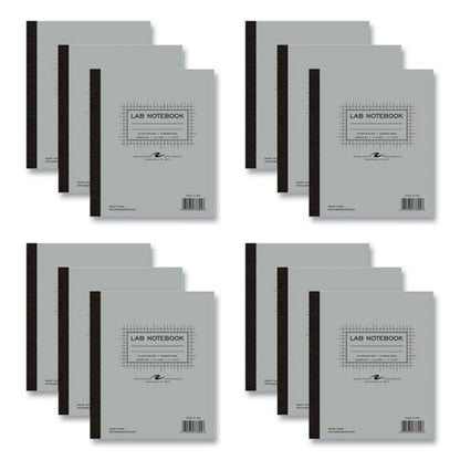 Lab And Science Carbonless Notebook, Quad Rule (4 Sq/in), Gray Cover, (100) 11x9.25 Sheets, 12/carton