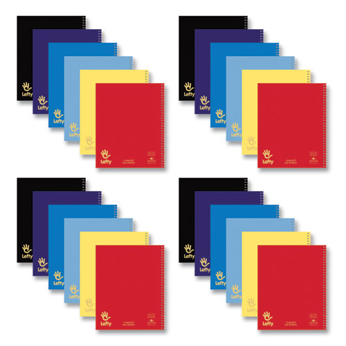 Lefty Notebook, 1-subject, Wide/legal Rule, Assorted Cover Colors, (100) 10.5 X 8.5 Sheets, 24/carton