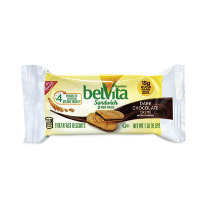 Belvita Breakfast Biscuits, Dark Chocolate Creme Breakfast Sandwich, 1.76 Oz Pack, 25 Packs/carton