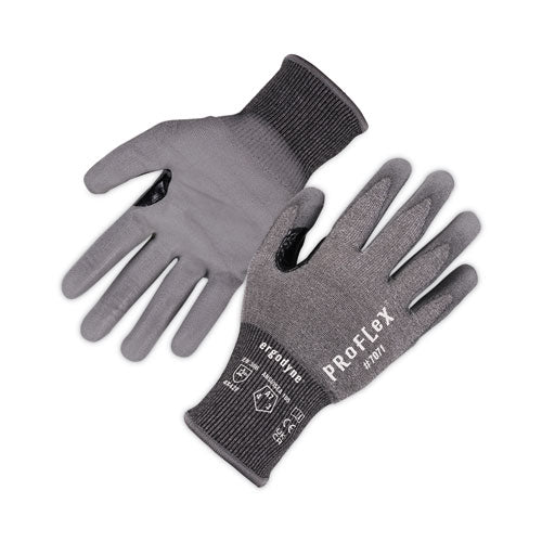 Proflex 7071 Ansi A7 Pu Coated Cr Gloves, Gray, Small, Pair