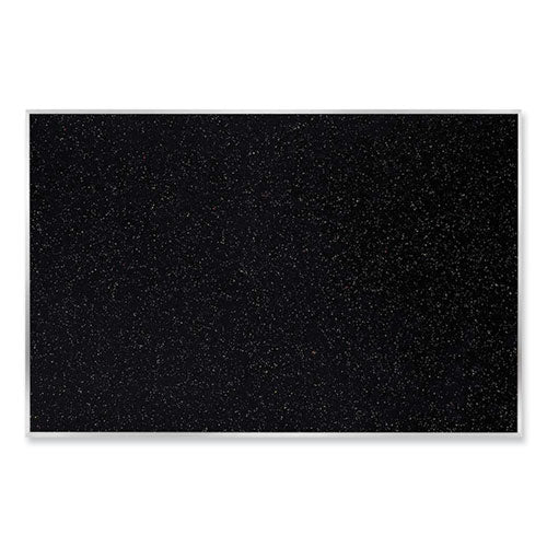 Aluminum-frame Recycled Rubber Bulletin Boards, 120.5" X 48.5", Confetti Surface, Satin Aluminum Frame