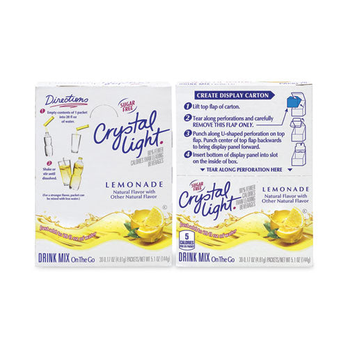 On-the-go Sugar-free Drink Mix, Lemonade, 0.17 Oz Single-serving Tubes, 30/pack, 2 Packs/carton