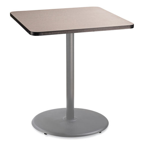 Cafe Table, 36w X 36d X 42h, Square Top/round Base, Gray Nebula Top, Gray Base