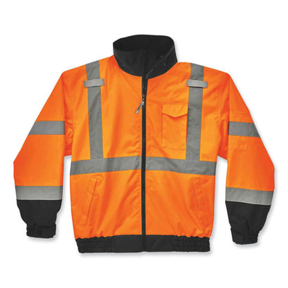 Glowear 8379 Class 3 Hi-vis Fleece Lined Bomber Jacket, Orange, 4x-large