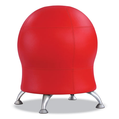 Zenergy Ball Chair, Backless, Supports Up To 250 Lb, Red Vinyl