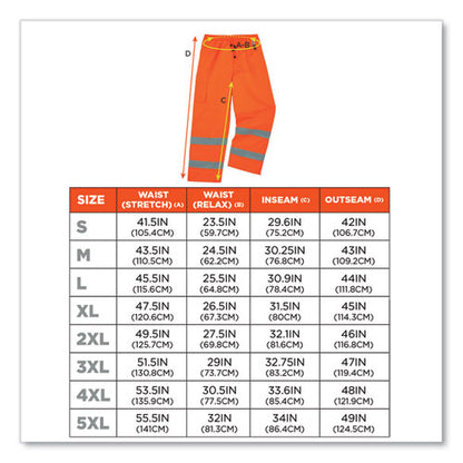 Glowear 8925 Class E Hi-vis Thermal Pants, 3x-large, Orange