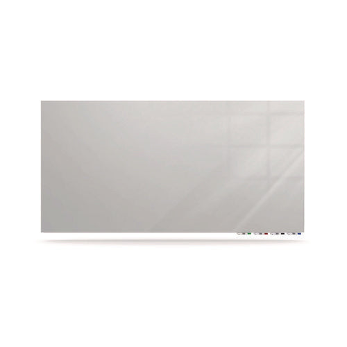 Aria Low-profile Frameless Magnetic Glassboard, 48" X 36", Gray Surface