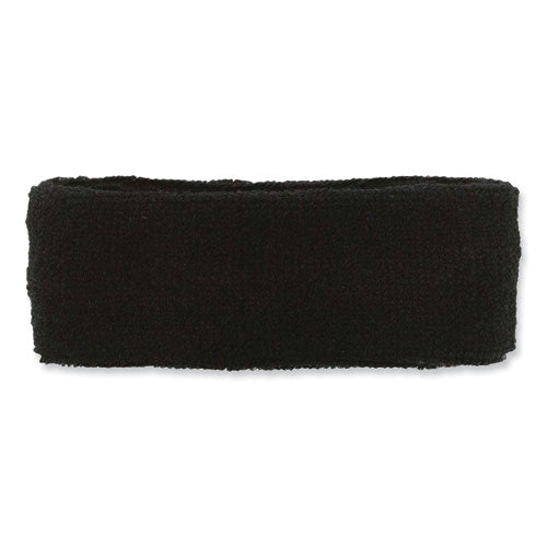 Chill-its 6550 Head Terry Cloth Sweatband, Cotton Terry, One Size Fits Most, Black