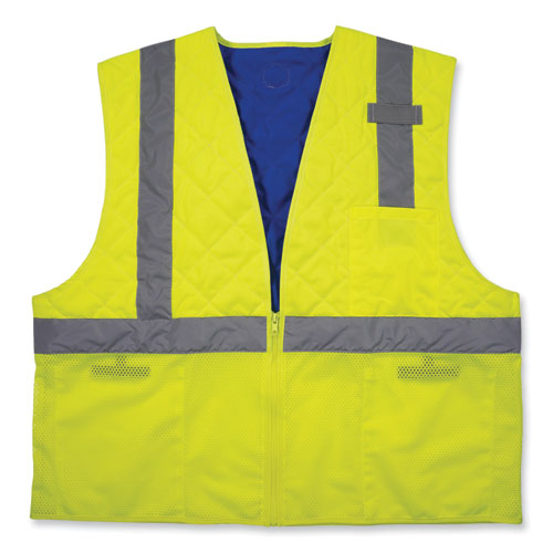 Chill-its 6668 Class 2 Hi-vis Safety Cooling Vest, Polymer, Medium, Lime