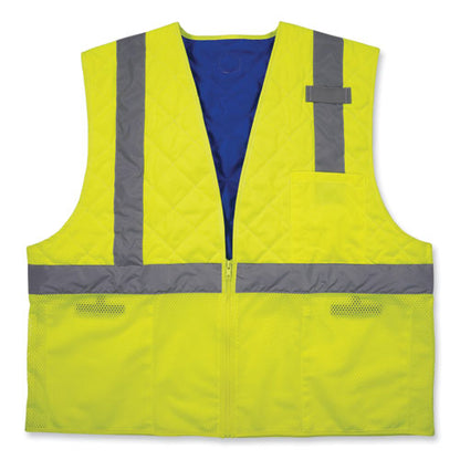 Chill-its 6668 Class 2 Hi-vis Safety Cooling Vest, Polymer, Medium, Lime