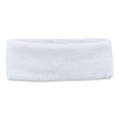 Chill-its 6550 Head Terry Cloth Sweatband, Cotton Terry, One Size Fits Most, White