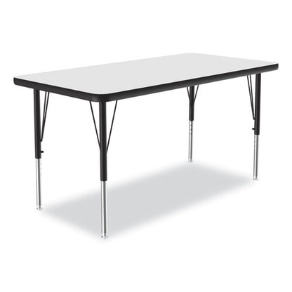 Markerboard Activity Tables, Rectangular, 48" X 24" X 19" To 29", White Top, Black Legs, 4/pallet