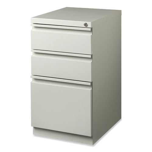 Full-width Pull 20 Deep Mobile Pedestal File, 3-drawer: Box/box/file, Letter, Light Gray, 15 X 19.88 X 27.75