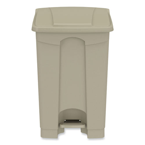 Plastic Step-on Receptacle, 12 Gal, Plastic, Tan