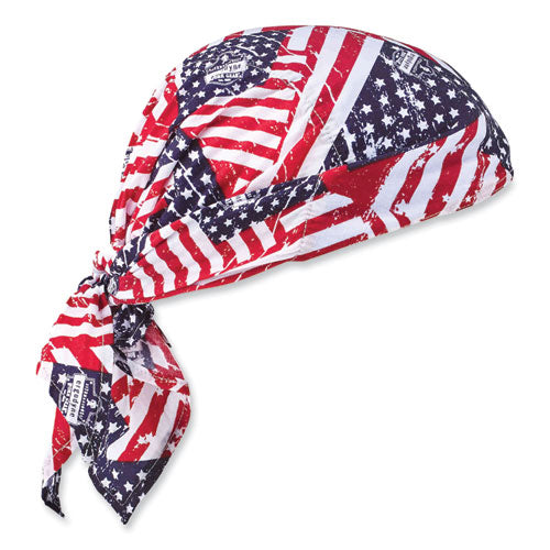 Chill-its 6710ct Cooling Pva Tie Bandana Triangle Hat, One Size Fits Most, Stars And Stripes