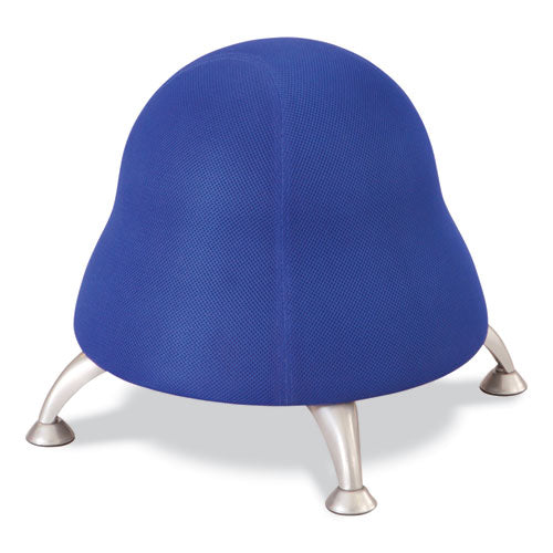 Runtz Ball Chair, Backless, Supports Up To 250 Lb, Blue Fabric Seat, Silver Base