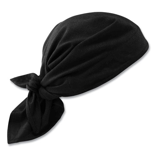 Chill-its 6710ct Cooling Pva Tie Bandana Triangle Hat, One Size Fits Most, Black