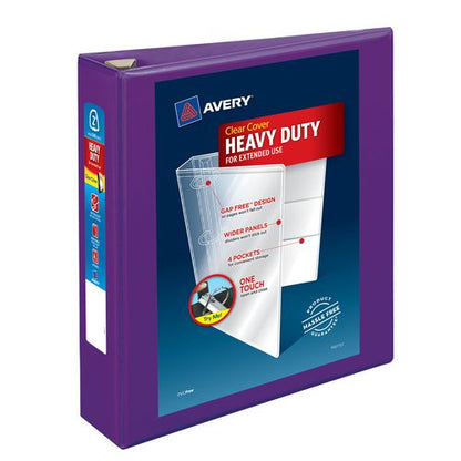 Heavy-duty View Binder With Durahinge And One Touch Ezd Rings, 3 Rings, 2" Capacity, 11 X 8.5, Purple, 6/carton